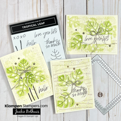 How to make an easy card with the tropical leaf stamp set  1 