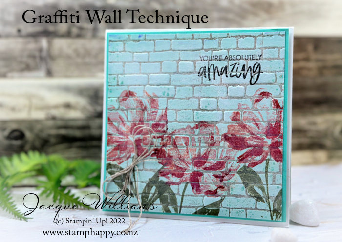 Stampin up art gallery graffiti wall technique vintage inking techniques brick