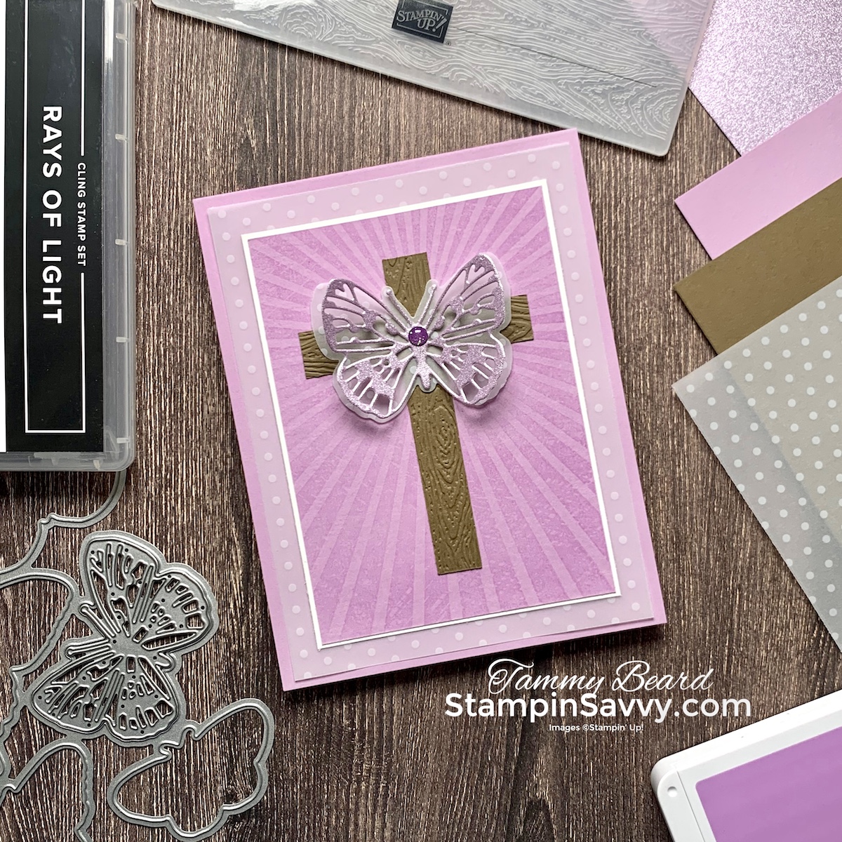 Rays of light easter card stampin savvy tammy beard