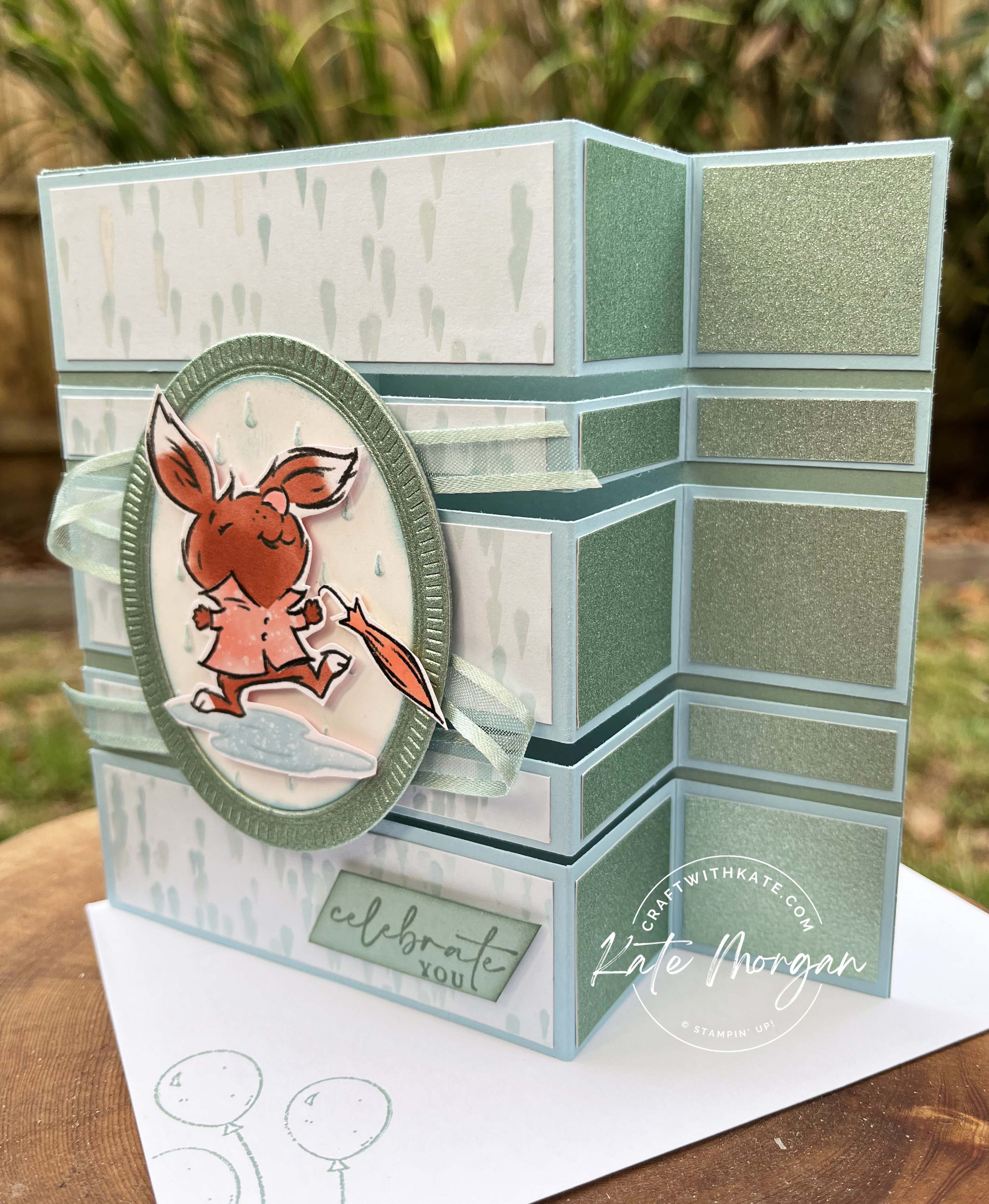 Rain or shine fancy fold card by kate morgan stampin up australia 2023 soft succulent side