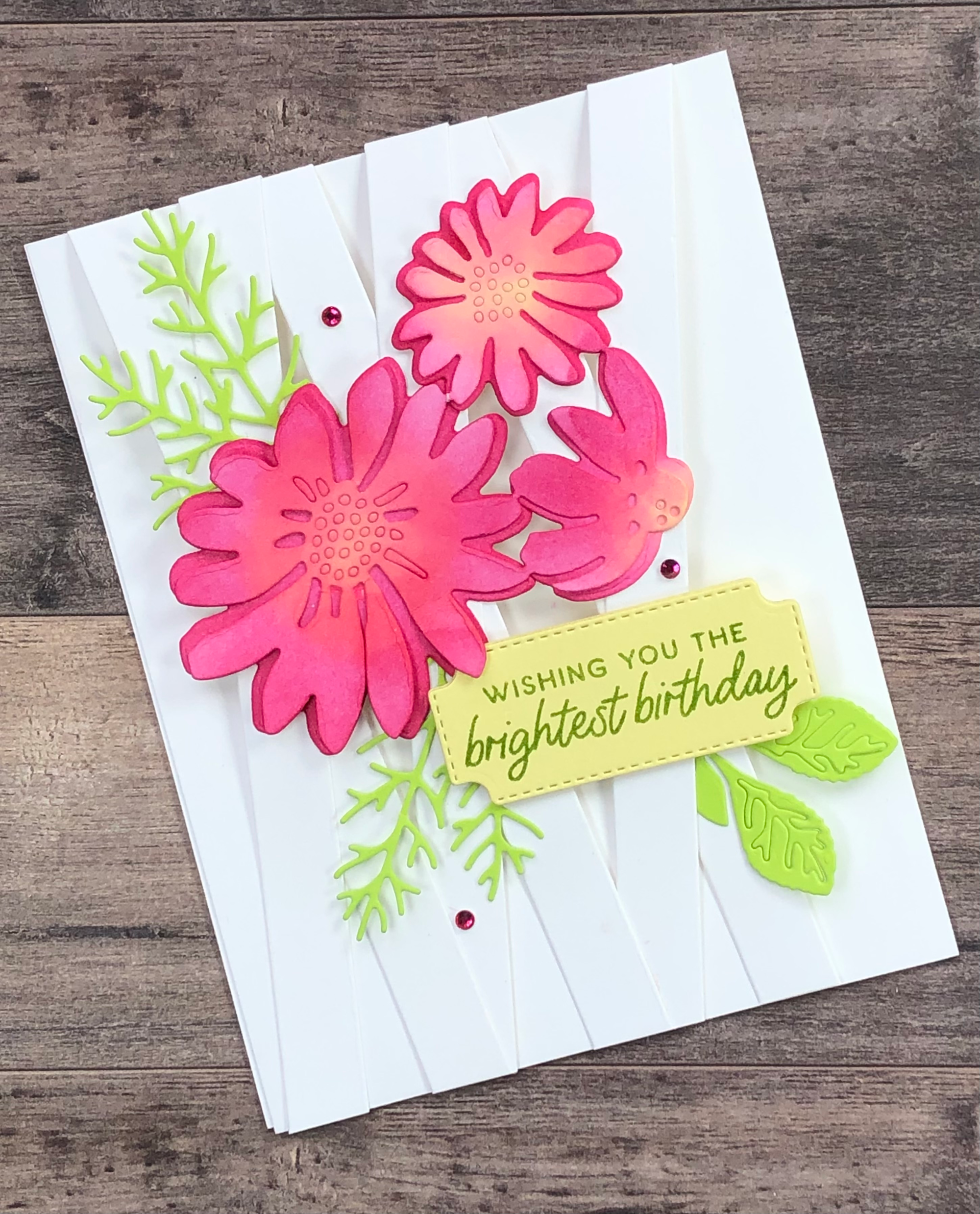 Cheerful daisies trellis card