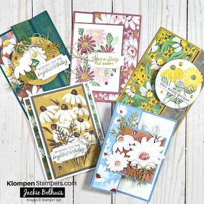 Five fun fold cards using cheerful daisies stamp set and dies  3 