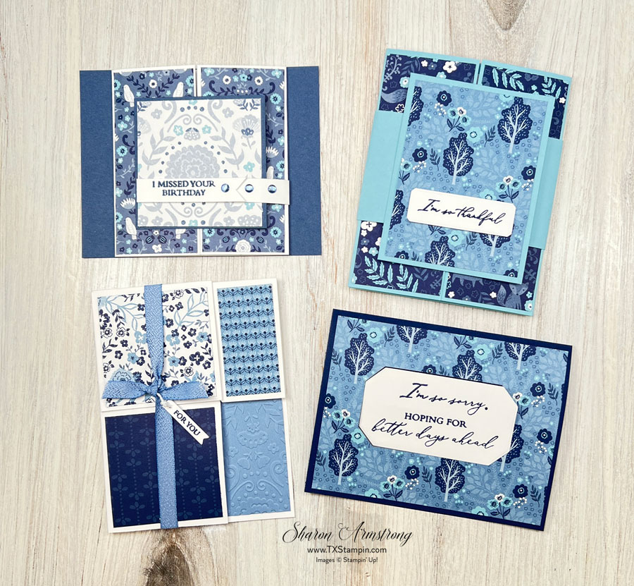 Lasting joy stampin up four cards