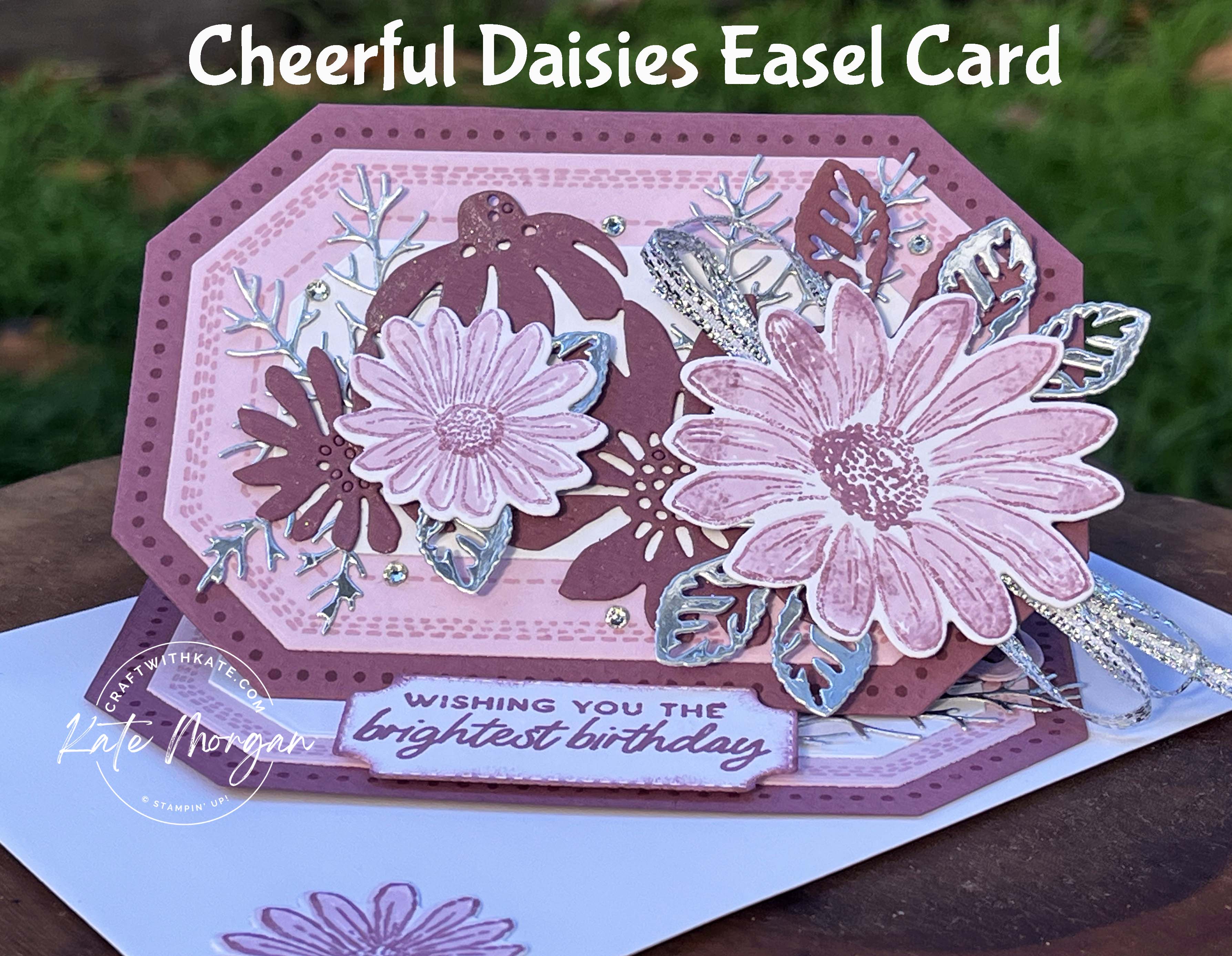 Cheerful daisies easel card by kate morgan  stmpin up australia 2023