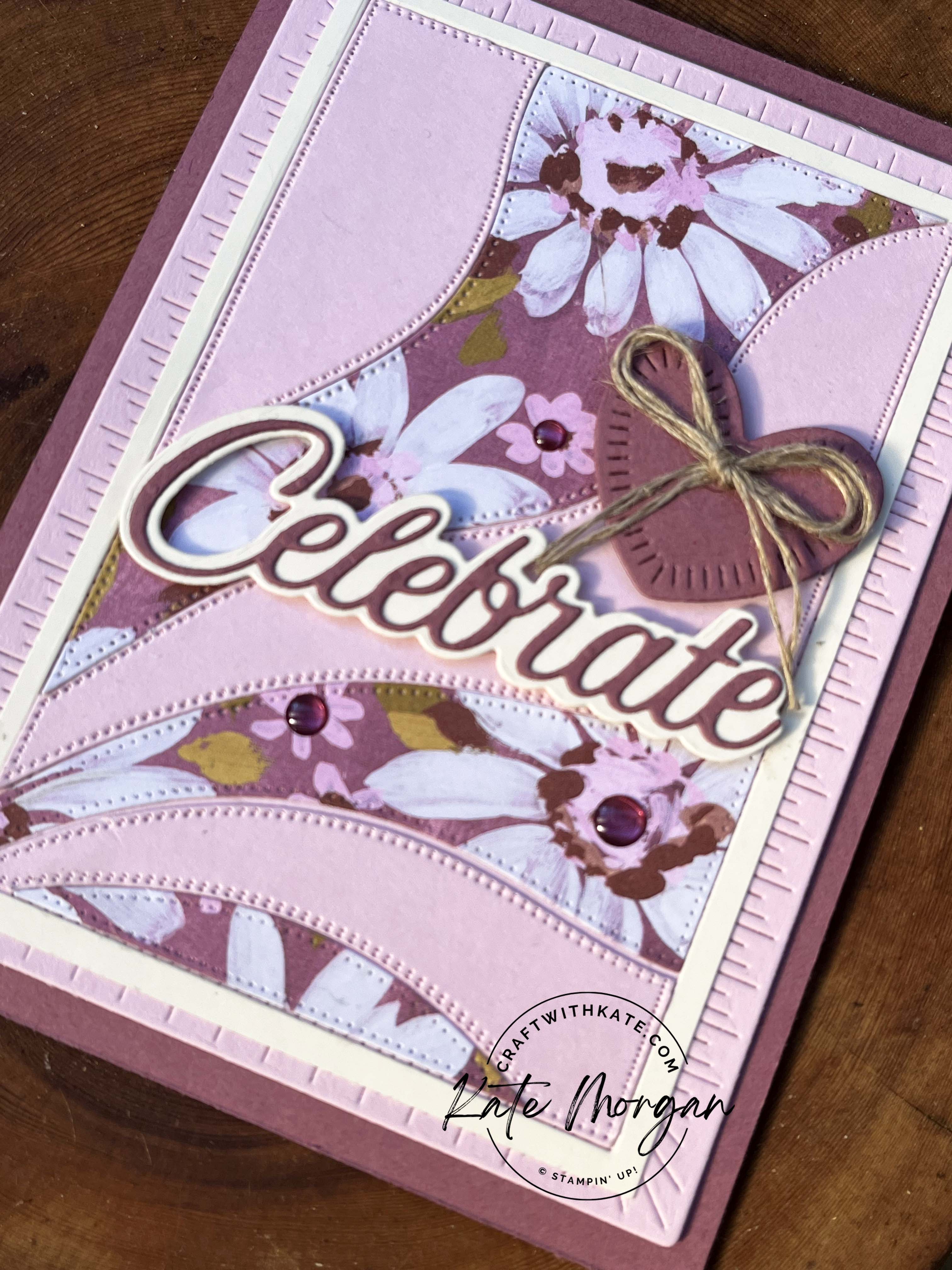 Patchwork pieces fresh as a daisy card by kate morgan stampin up australia 2023 moody mauve celebrate