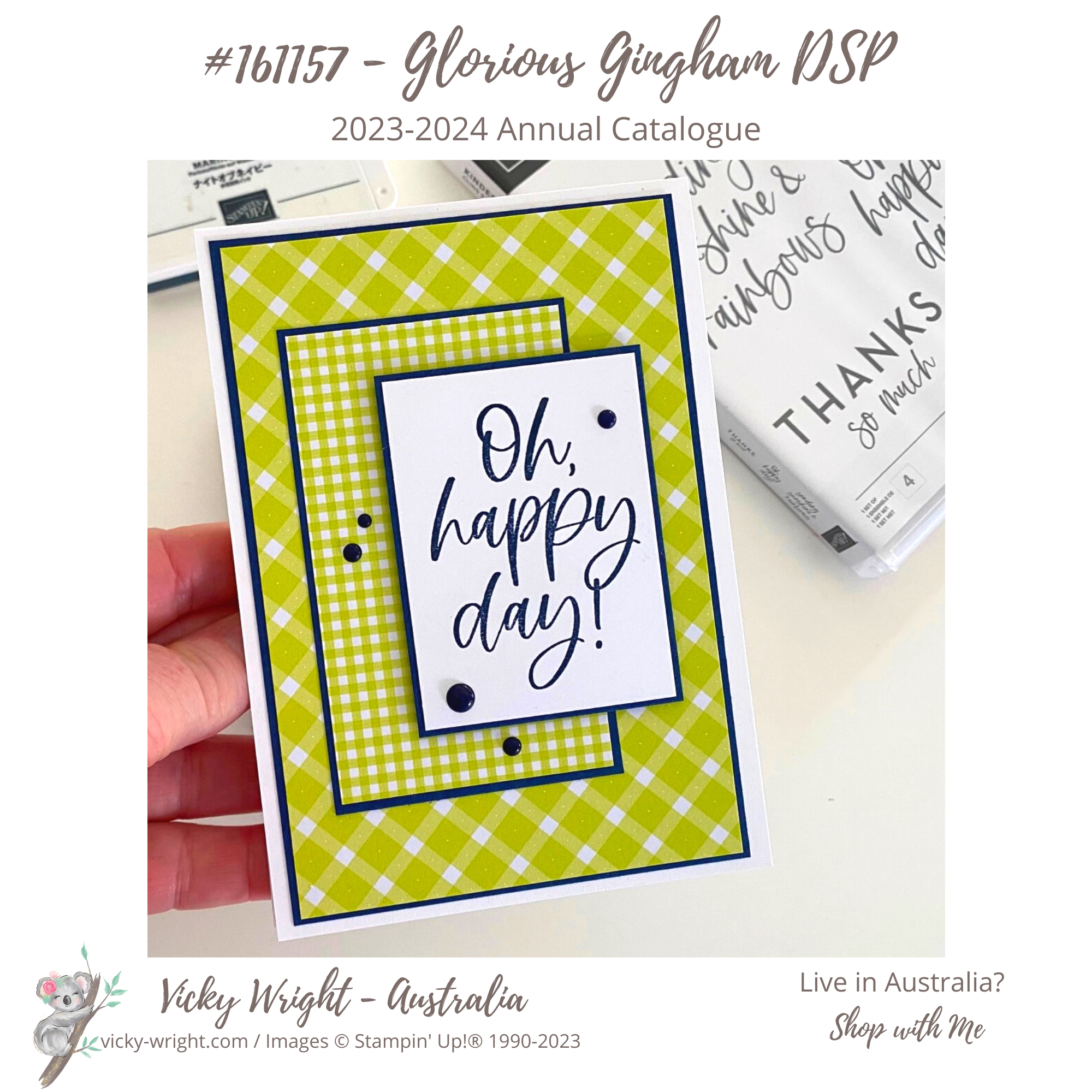 Glorious gingham dsp vicky wright stampin up 1b