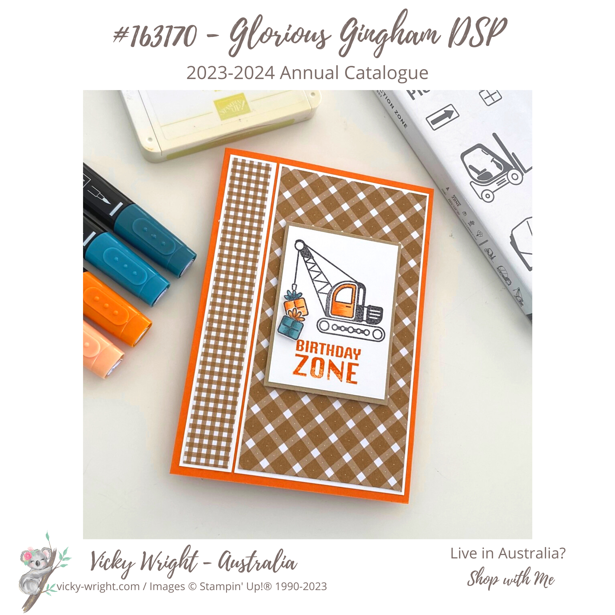 Glorious gingham vicky wright stampin up 2d