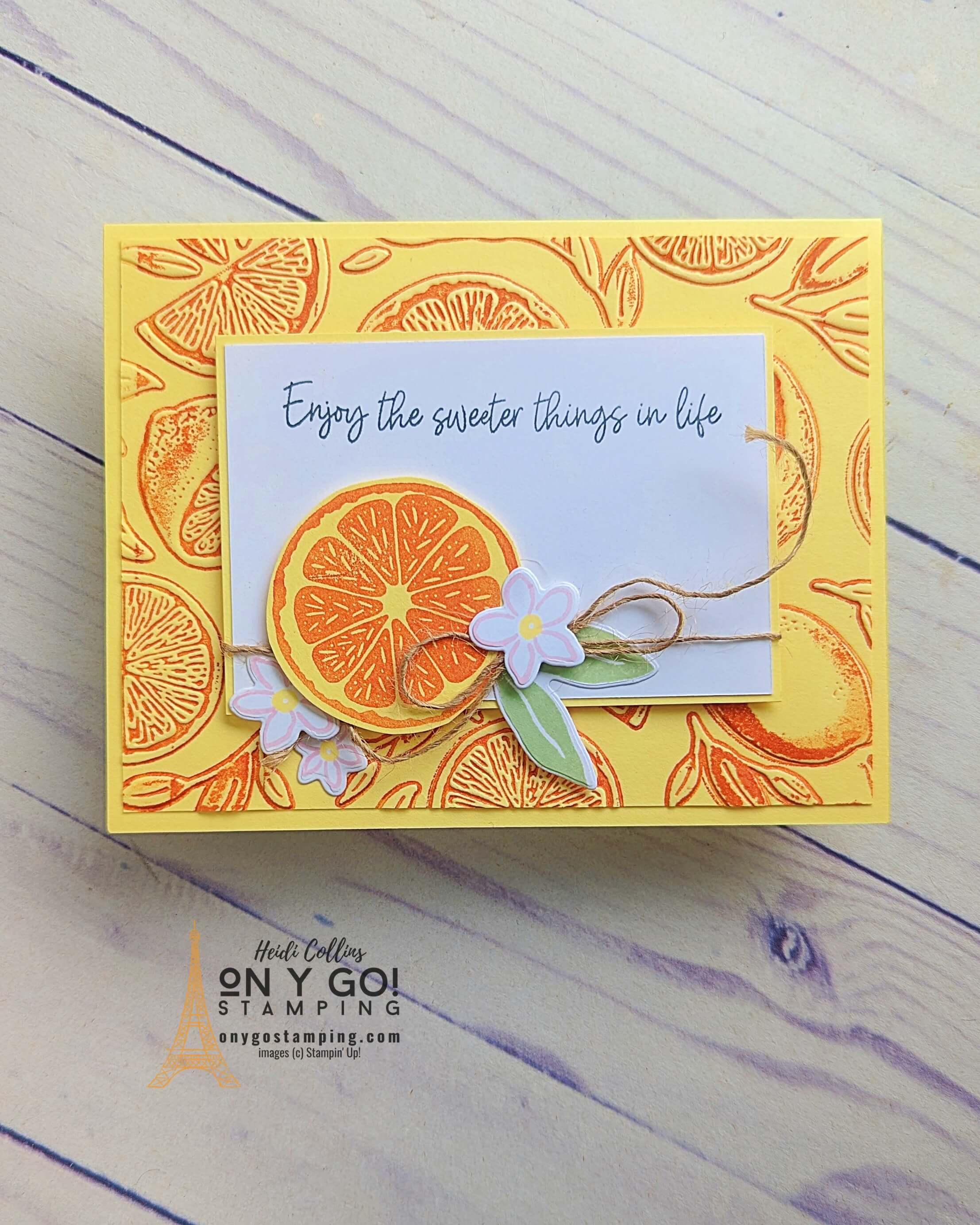 Technique inked embossing folder sweet citrus