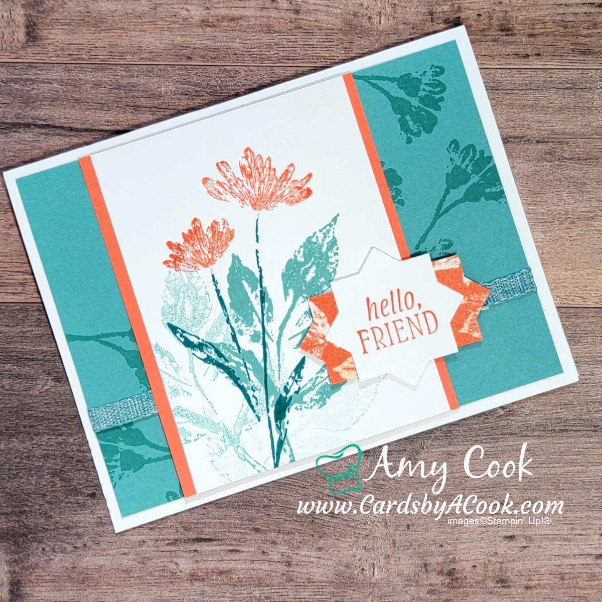 Inked and tiled stampin up cardsbyacook friend card