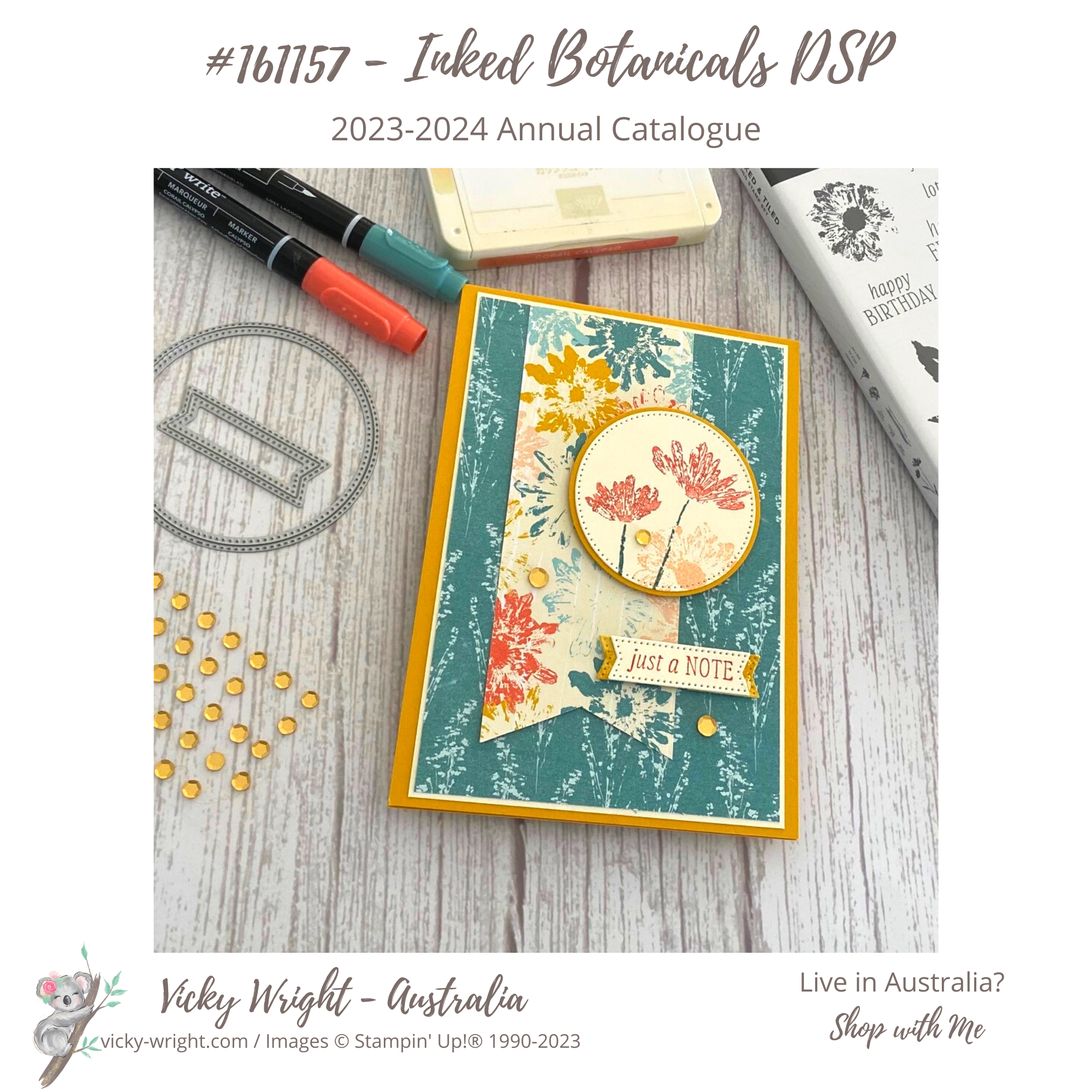 Inked botanicals dsp vicky wright stampin up 2b