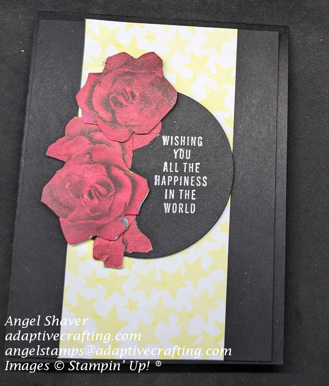 Yellow stars and red roses outside