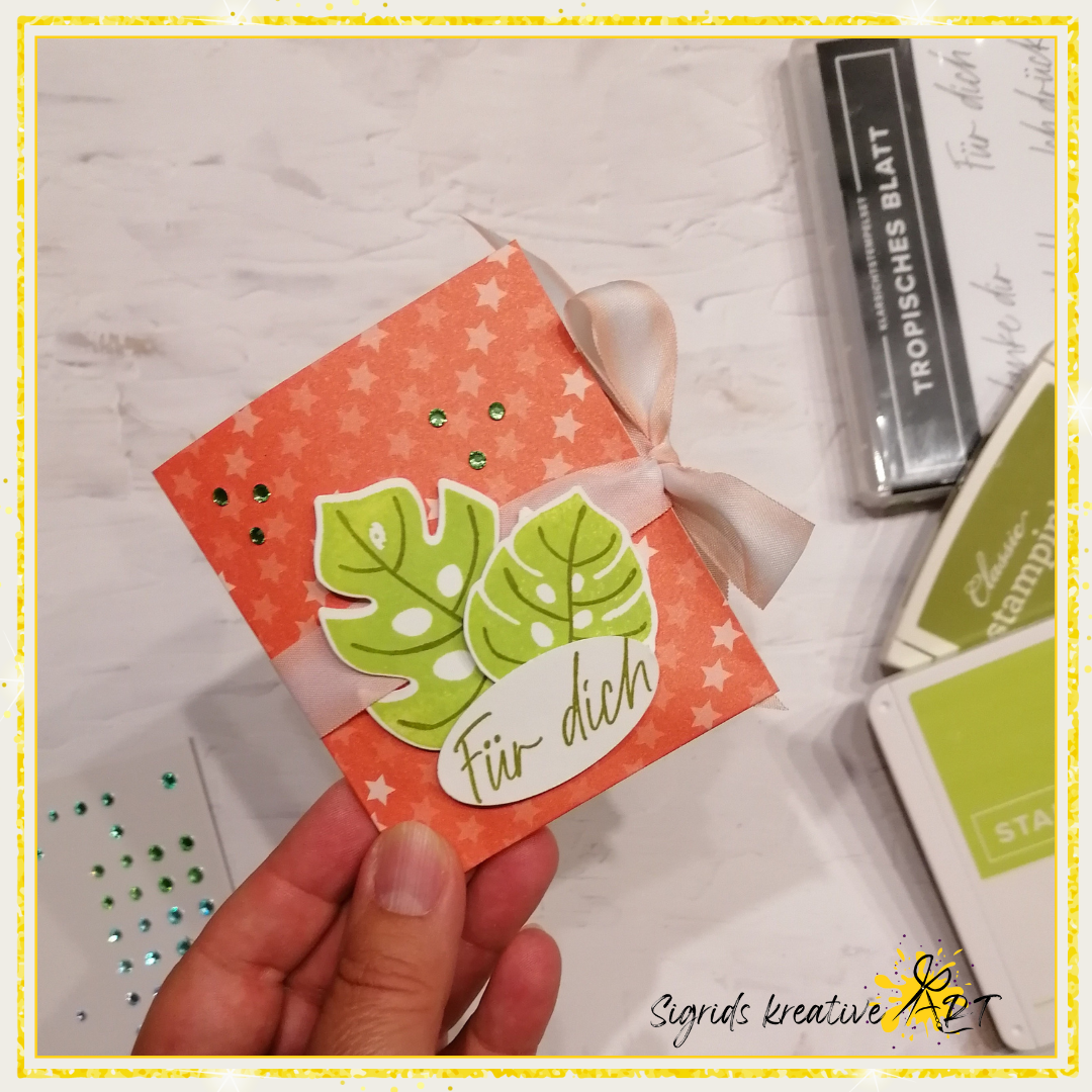 Stampin up   verpackung basteln   tropisches blatt   teebeutelverpackung   goodie 27