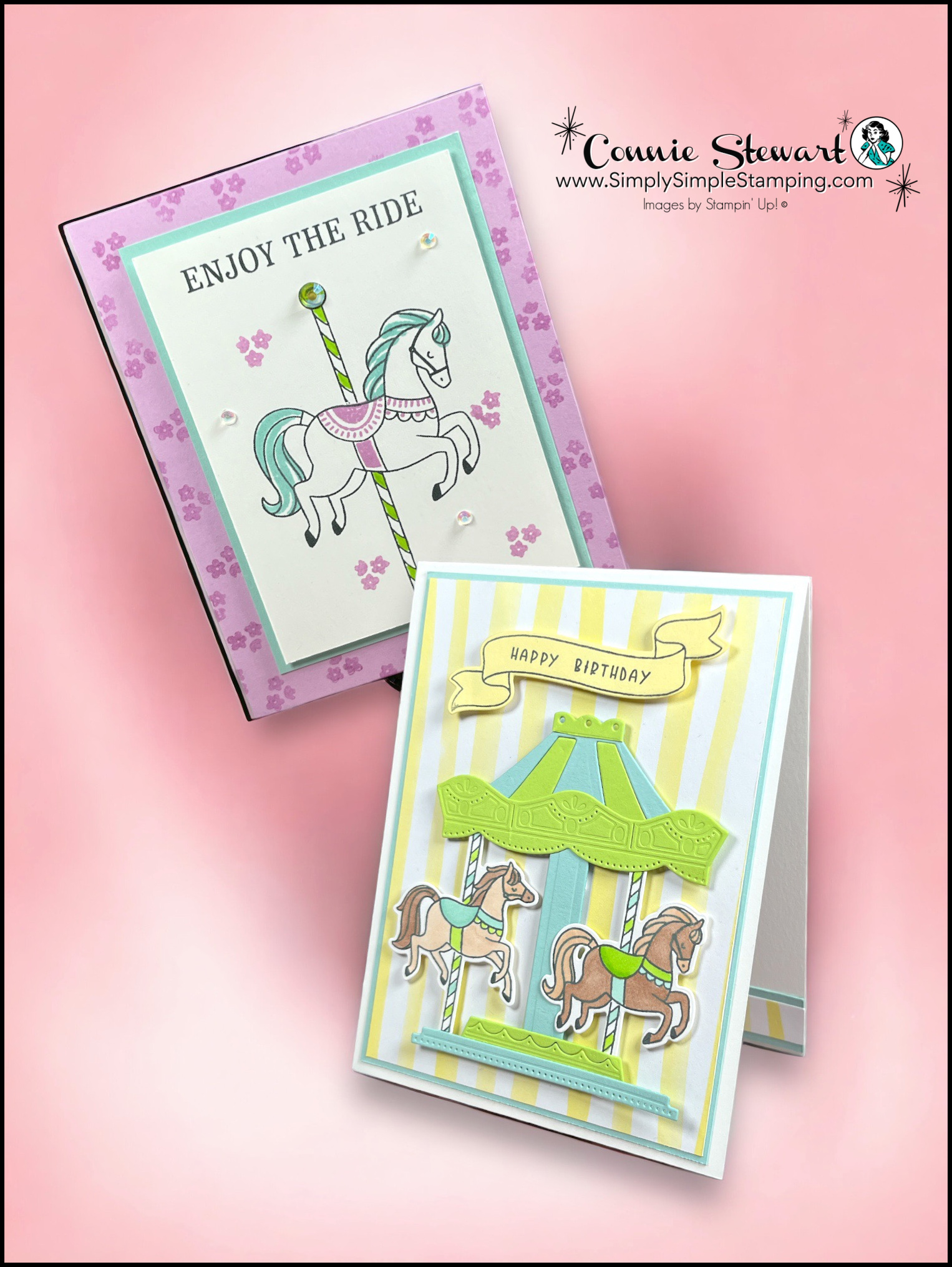 Carousel horses pink