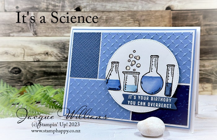 Stampin up its a science boho blue monochromatic kids birthday boys min