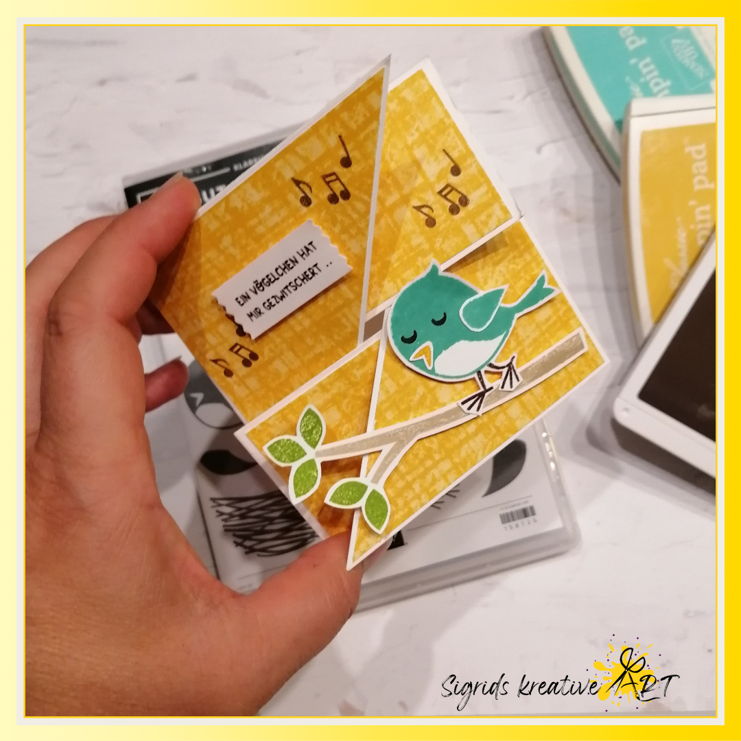 Stampin up   karten basteln   handmade cards   fun fold card   gut gezwitschert 39