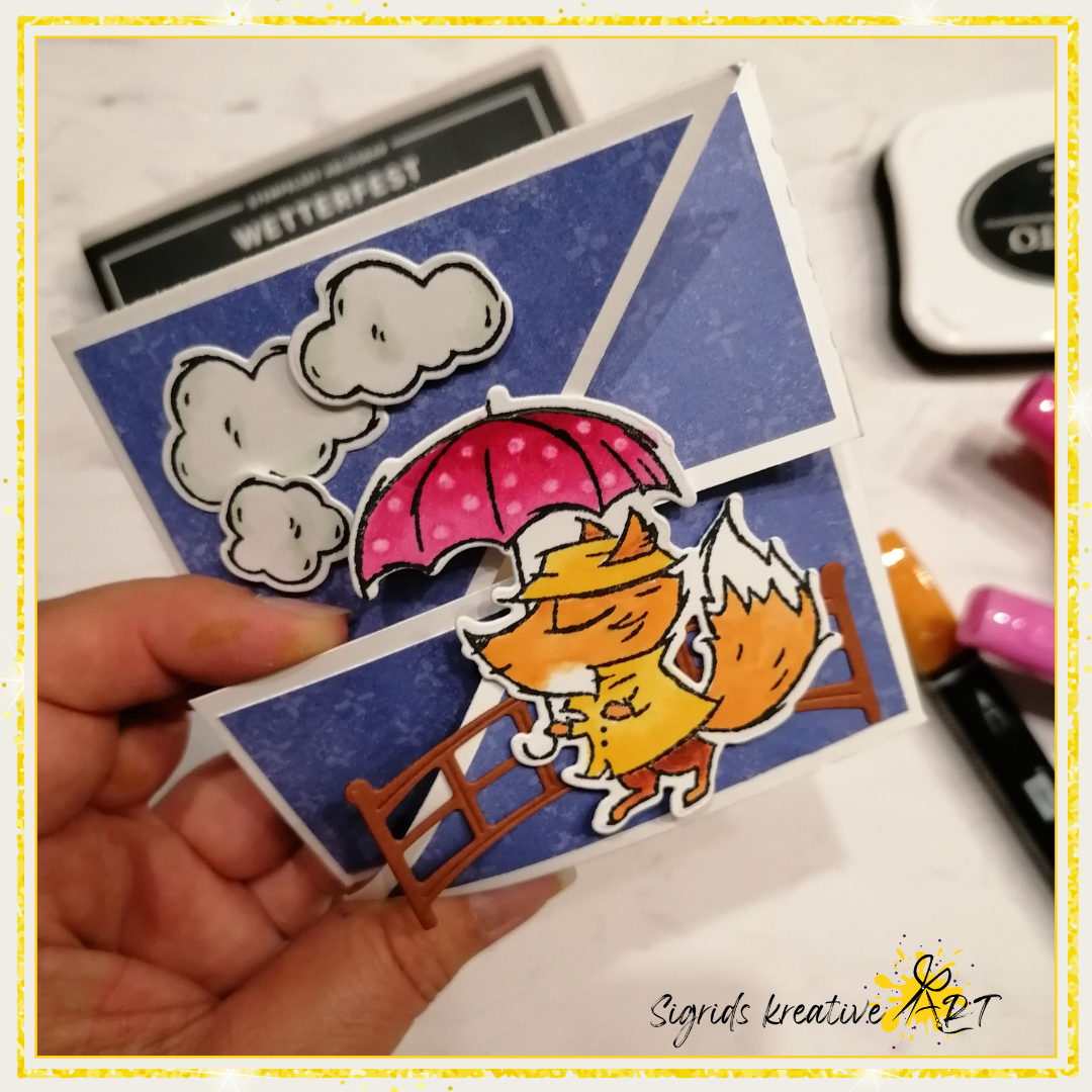 Stampin up   karten basteln   handmade cards   windrad fun fold card   stempelset wetterfest 27