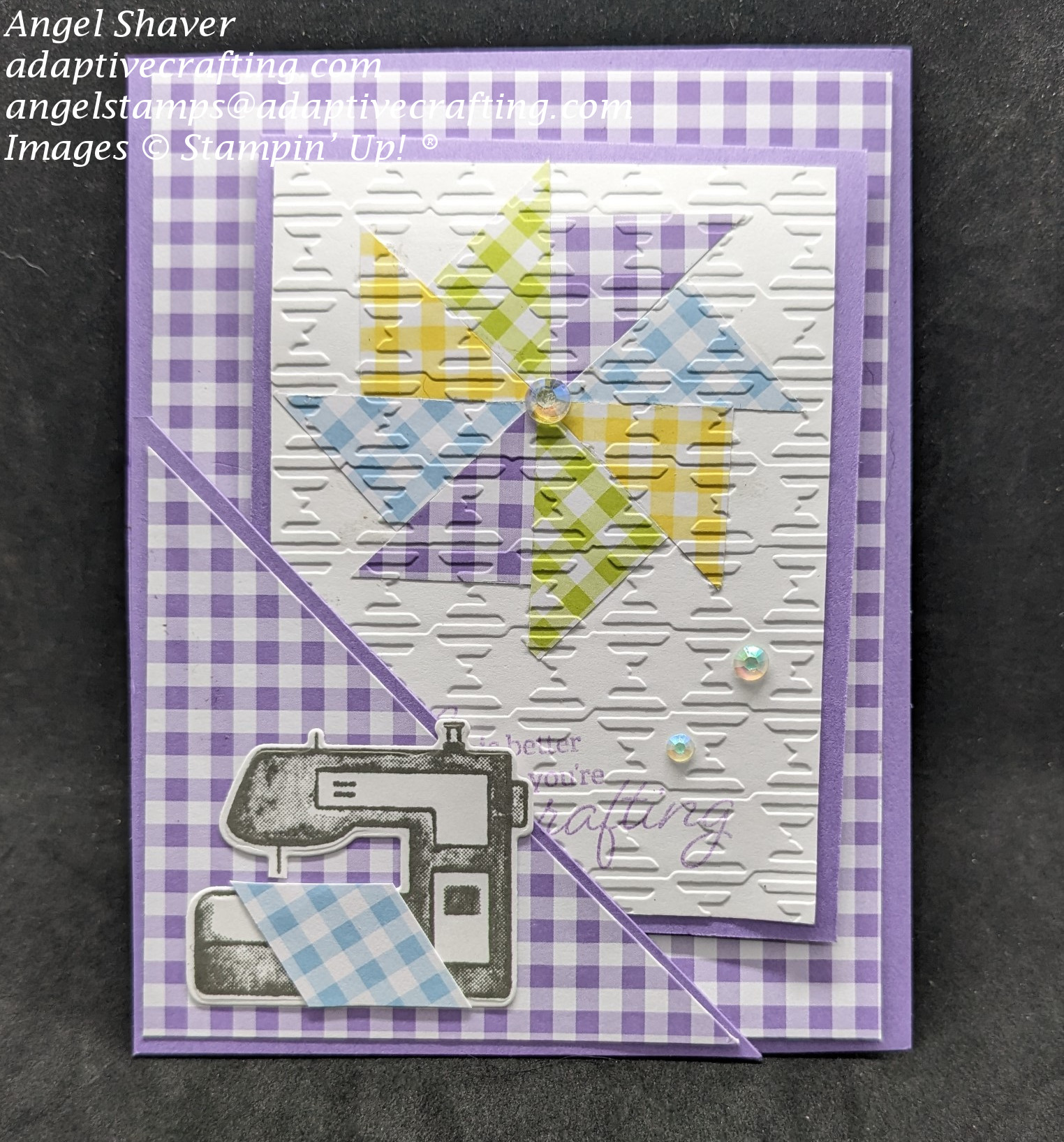 Paper quilted card in pocket front