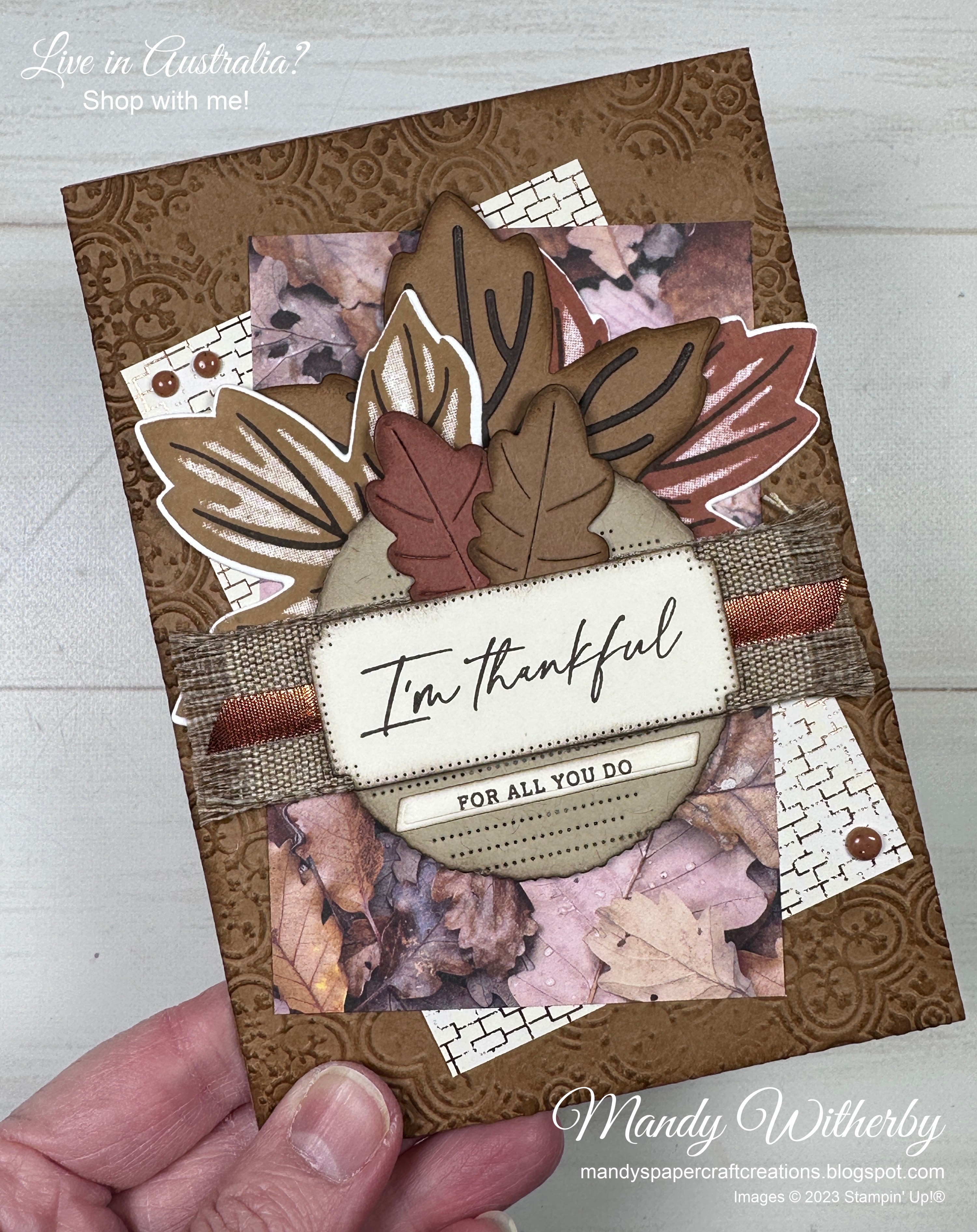 Autumn leaves i m thankful card