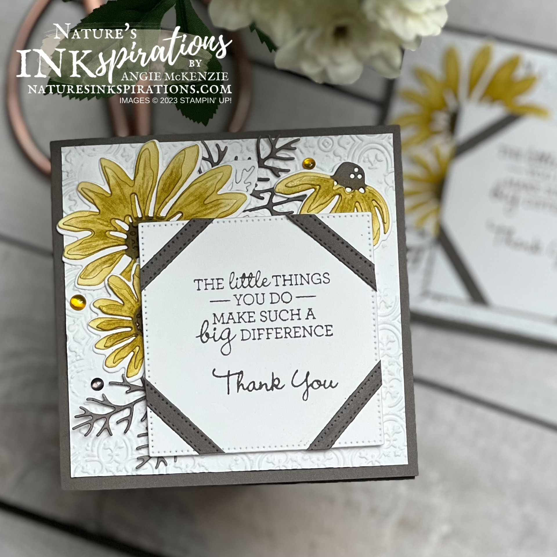 Stampin  up  cheerful daisies thank you cards   september 2023  3 