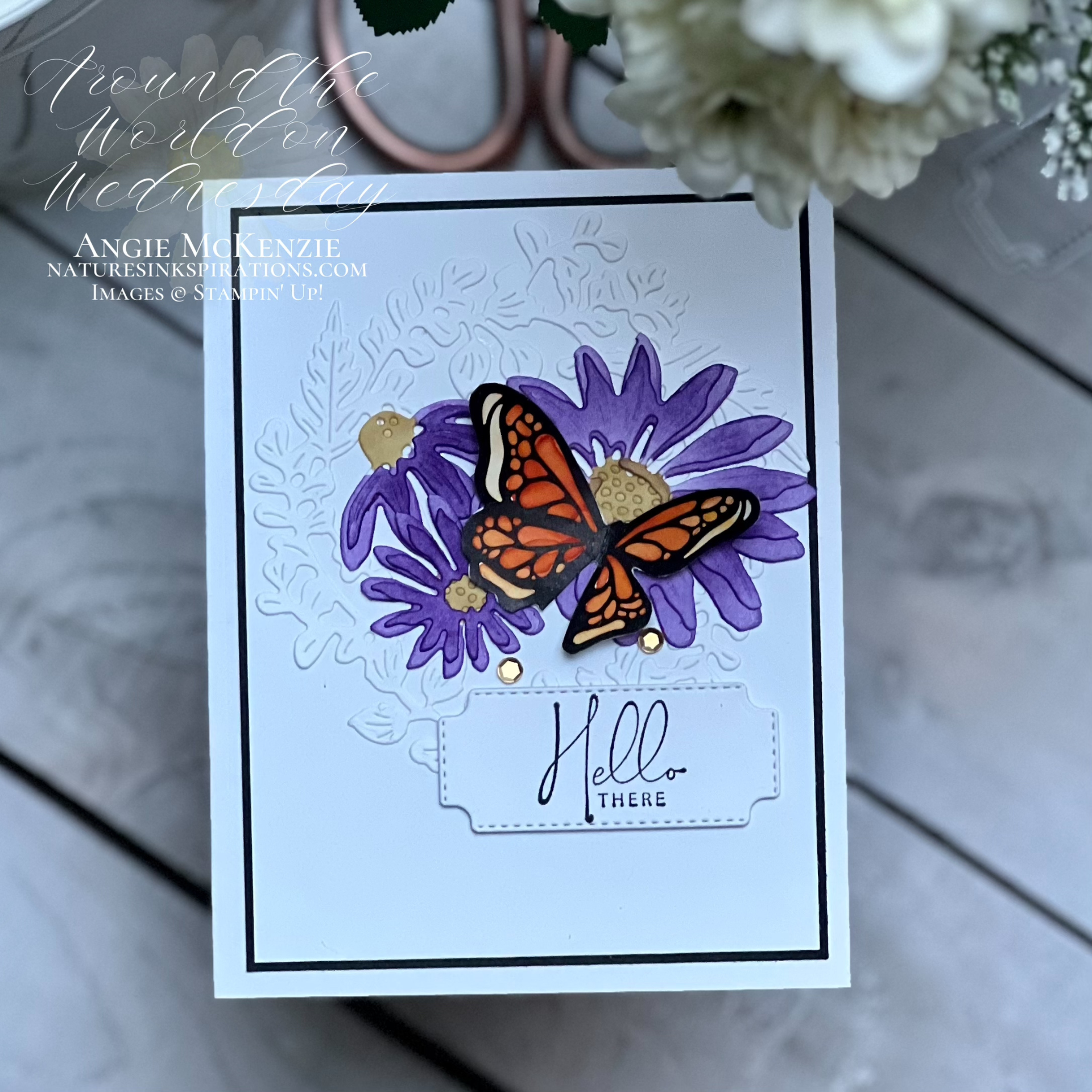 Stampin  up  cheerful daisies butterfly card   september 2023  6 