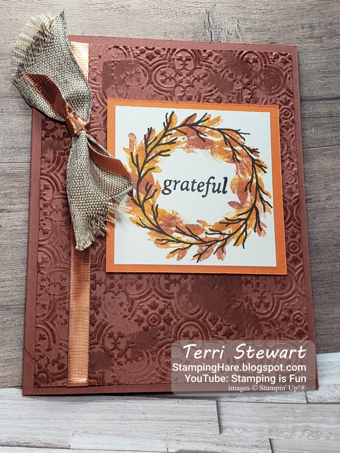 Cottage wreaths with distressed tile embossing
