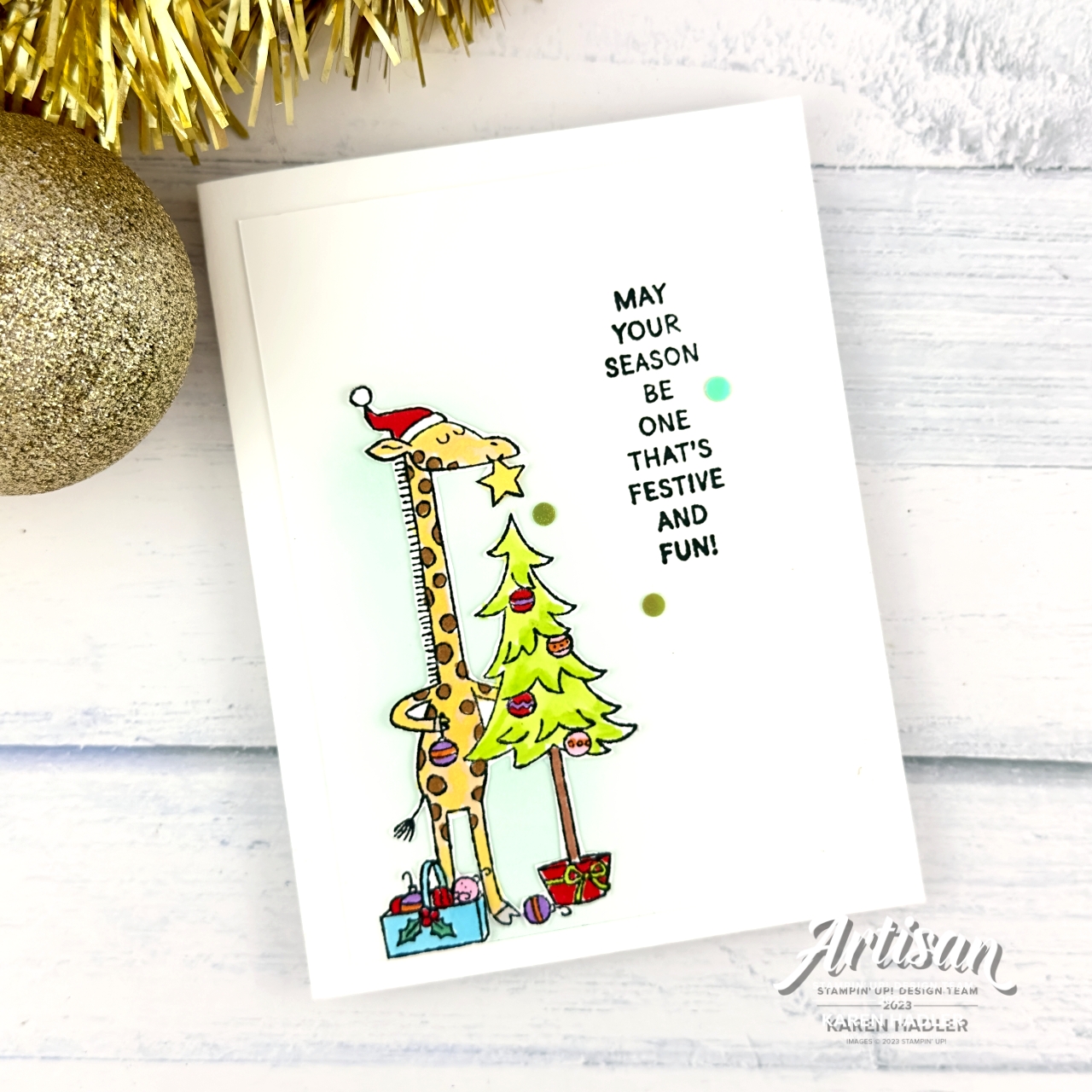 Festive and fun giraffe