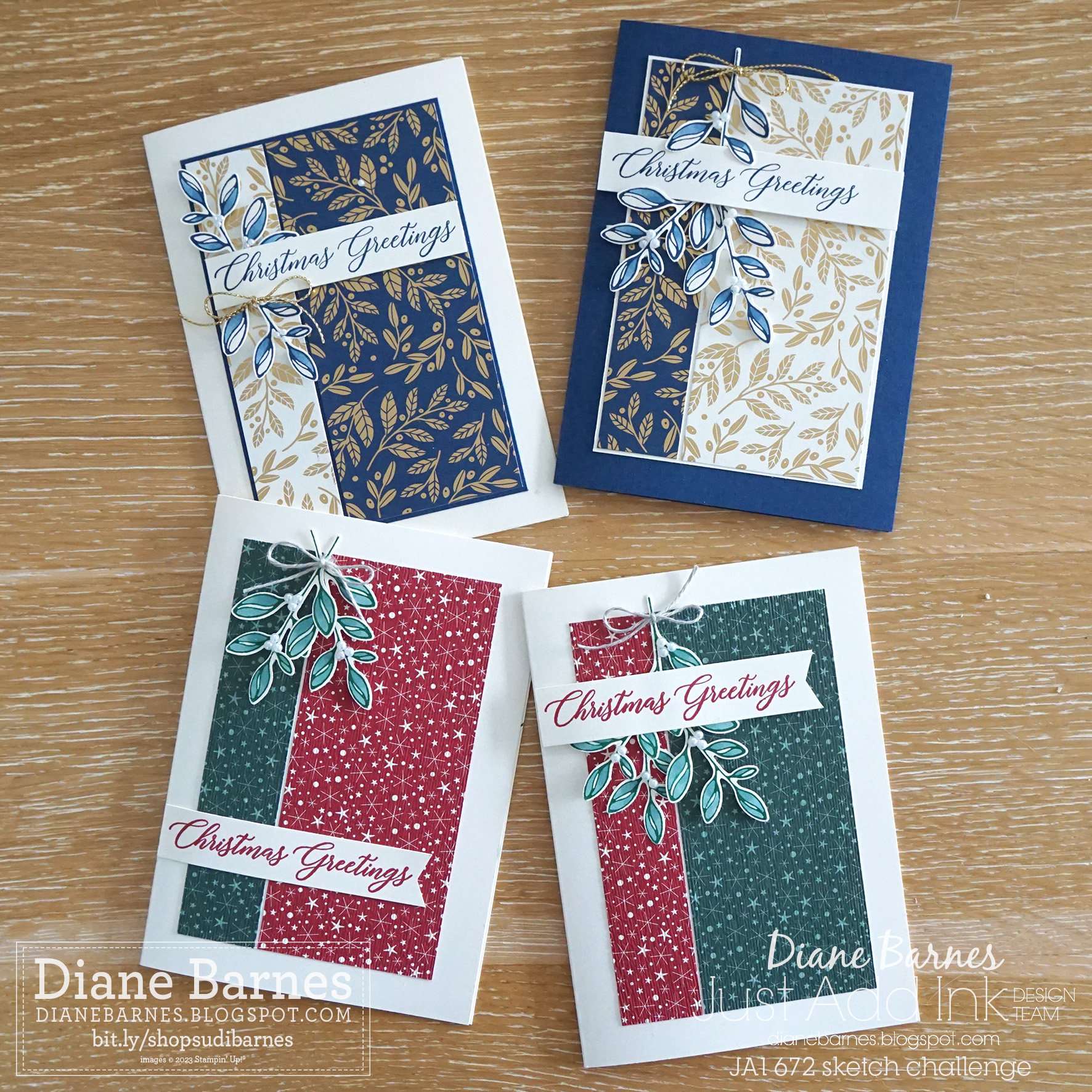 230925 layering leaves christmas jai sketch challenge 672 4 cards 1