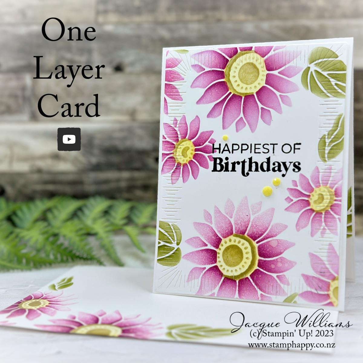 Stampin up abundant beauty clean and simple one layer card masking facebook
