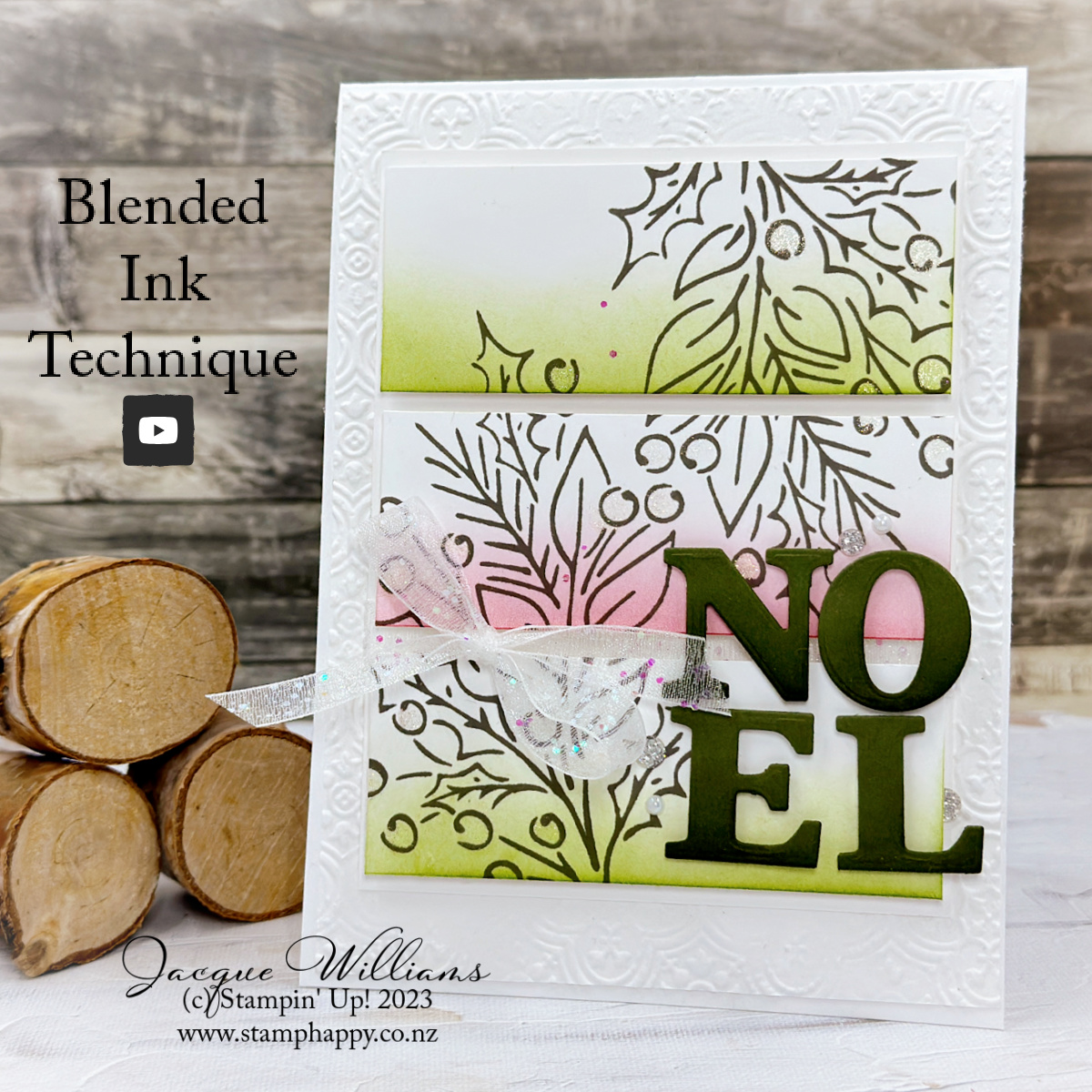 Stampin up joy of noel joyous blended ink technique quick easy christmas card idea facebook