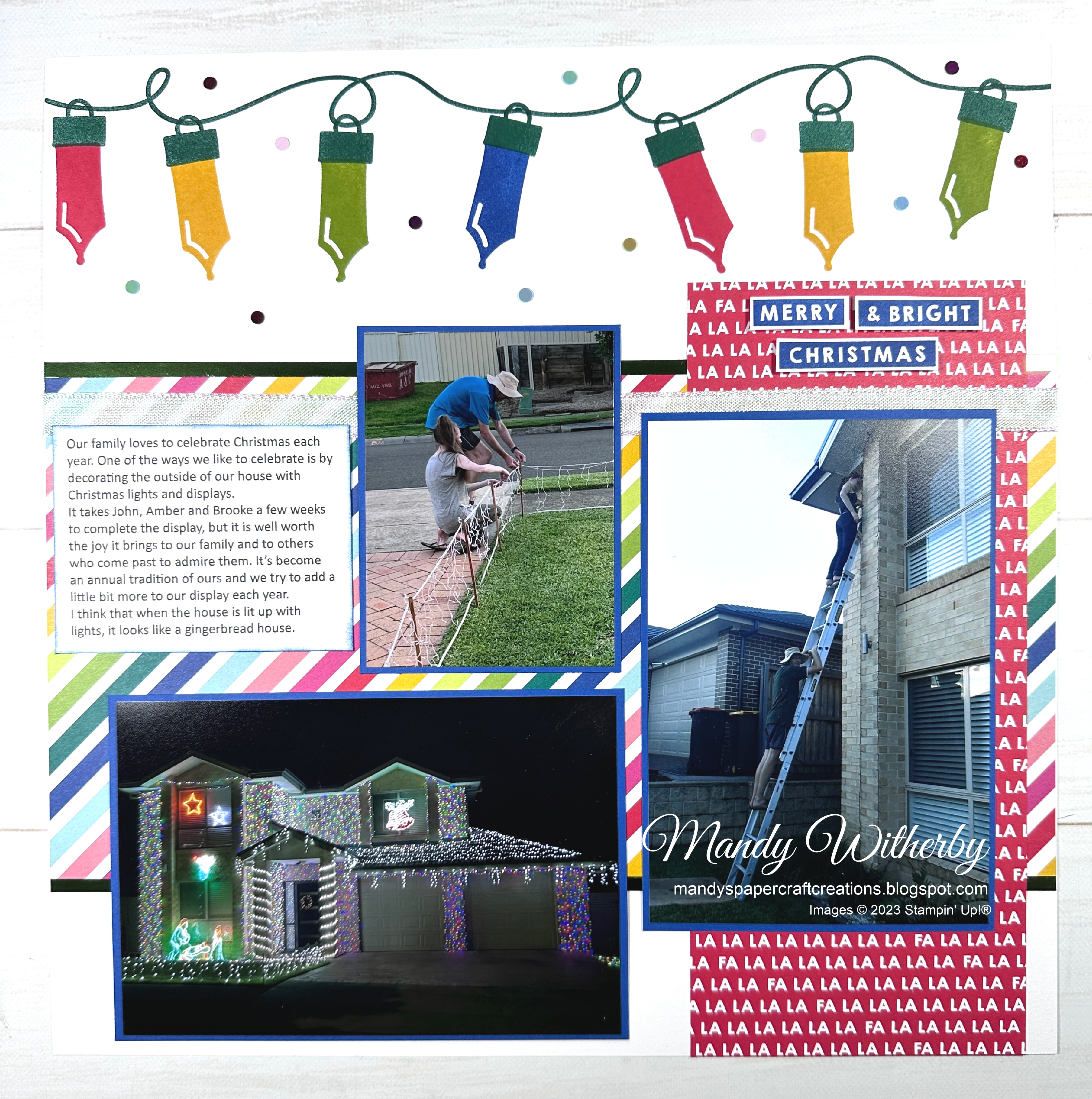 Merry   bright christmas scrapbooking layout