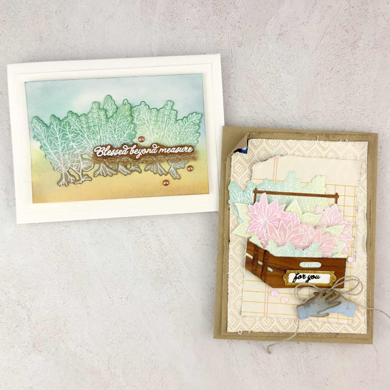 Rustic crate artisan cards
