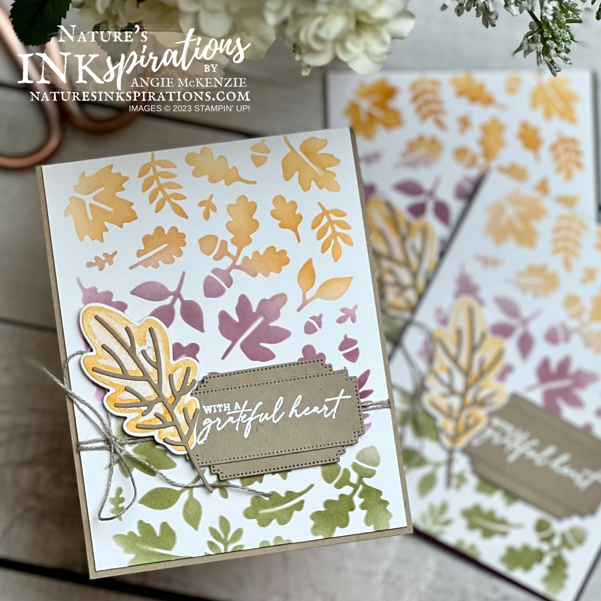 Stampin  up  abundant beauty leaves cards   october 2023