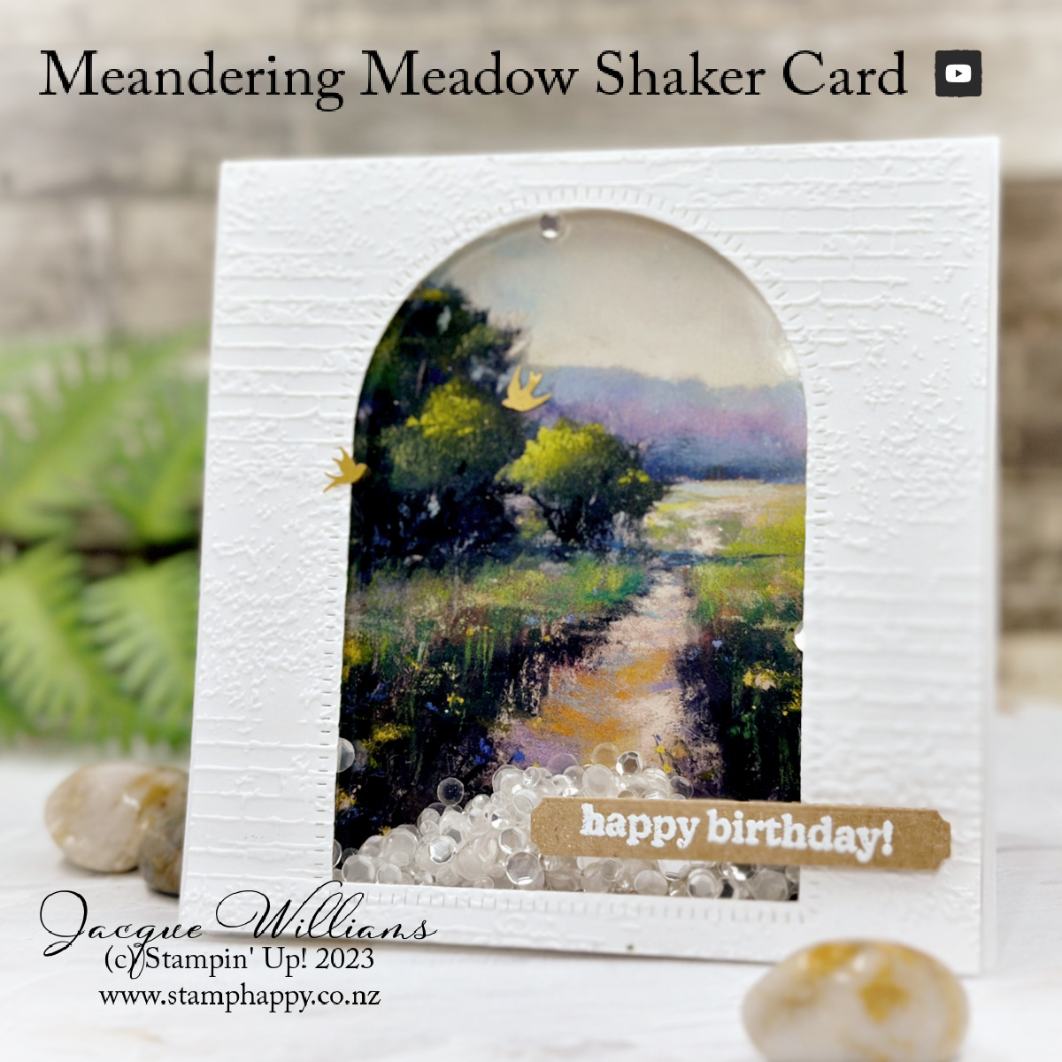 Stampin up meandering meadow garden meadow video tutorial shaker card how to facebook