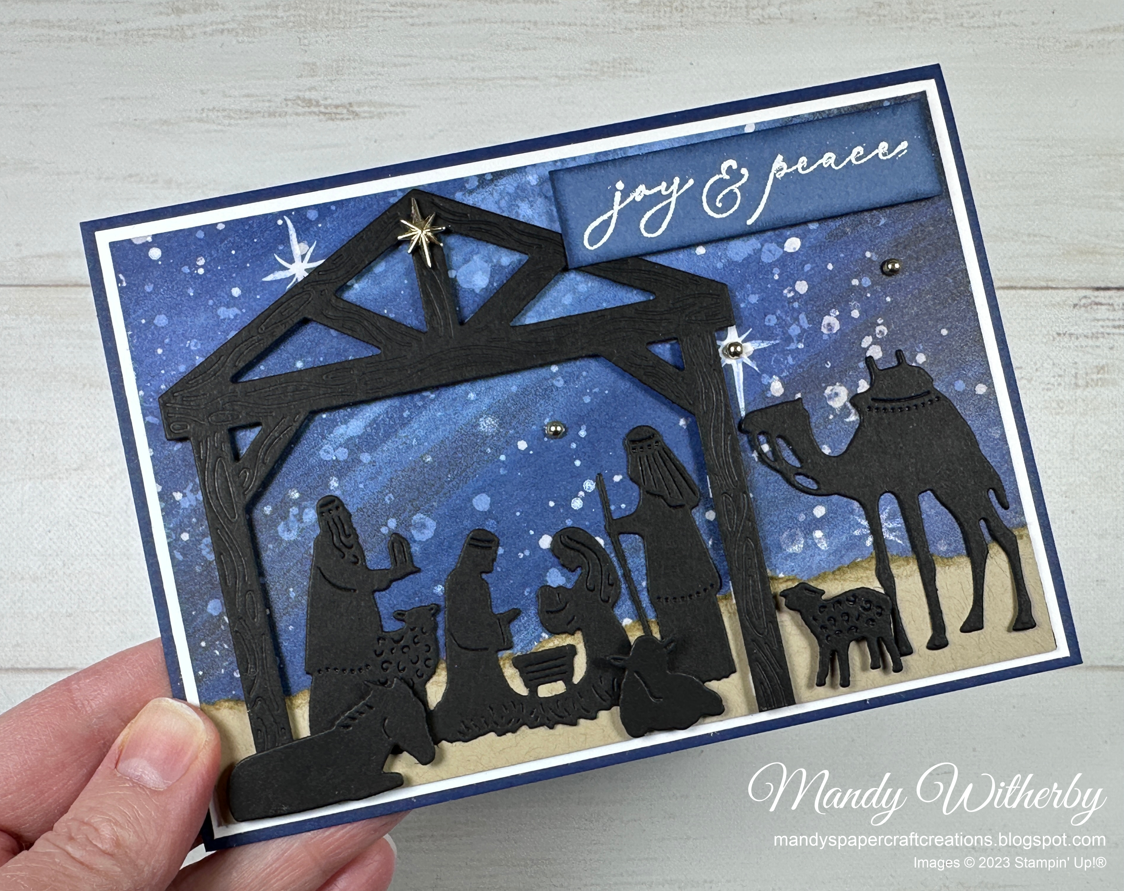 Joy   peace night divine card  2 