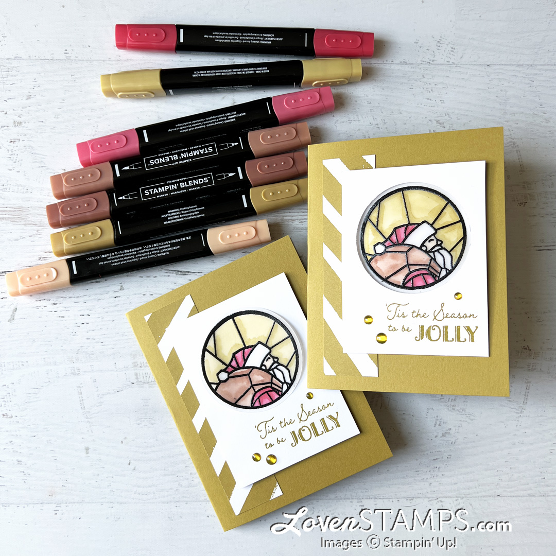 Ep 409 so very merry faux stained glass vellum technique stampin up santa 2 versions