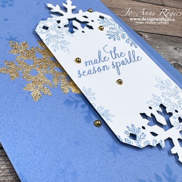 Snowflake christmas card with gilded leafing2