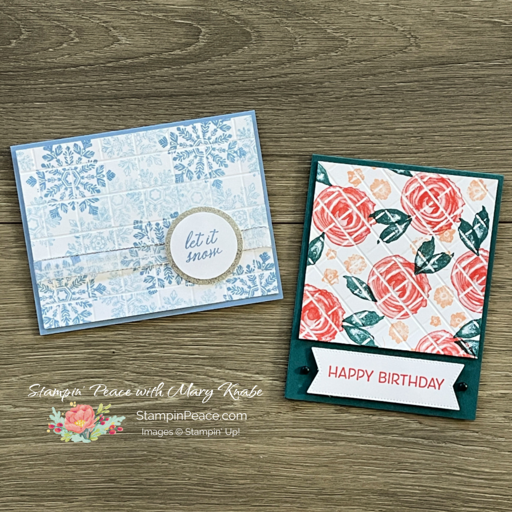 Stampin  up  faux tile technique   mary knabe