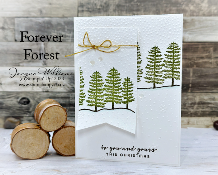 Stampin up forever forest masculine christmas card quick easy clean simple white