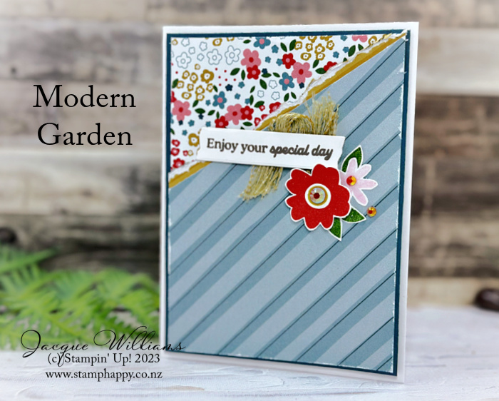 Stampin up modern garden walk diagonal front cut