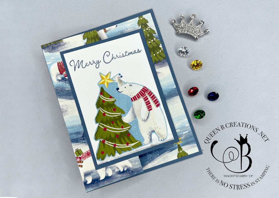 Stampin up beary cute bundle beary christmas fast and easy fun fold card by lisa ann bernard of queen b creations fi