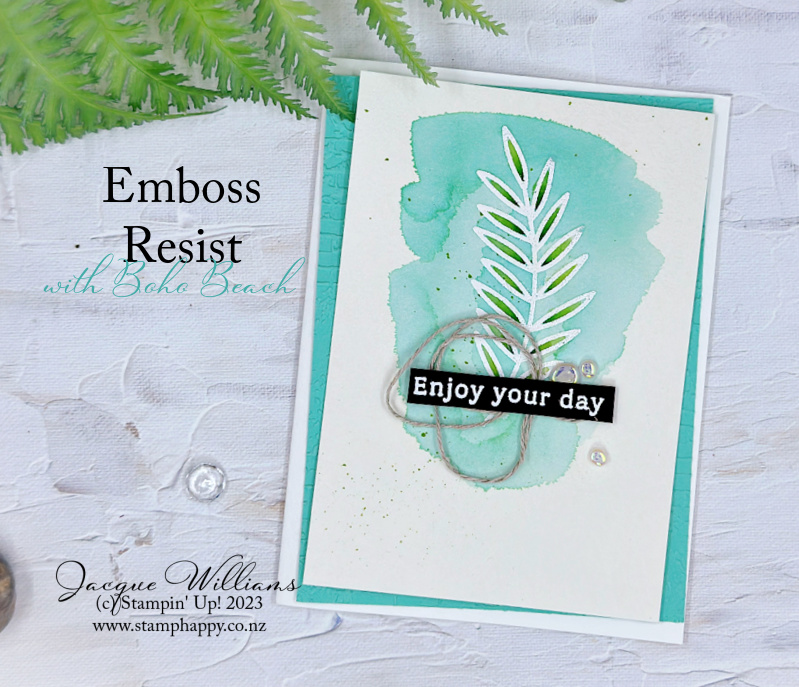 Stampin up boho beach emboss resist watercolor techniques quick easy video