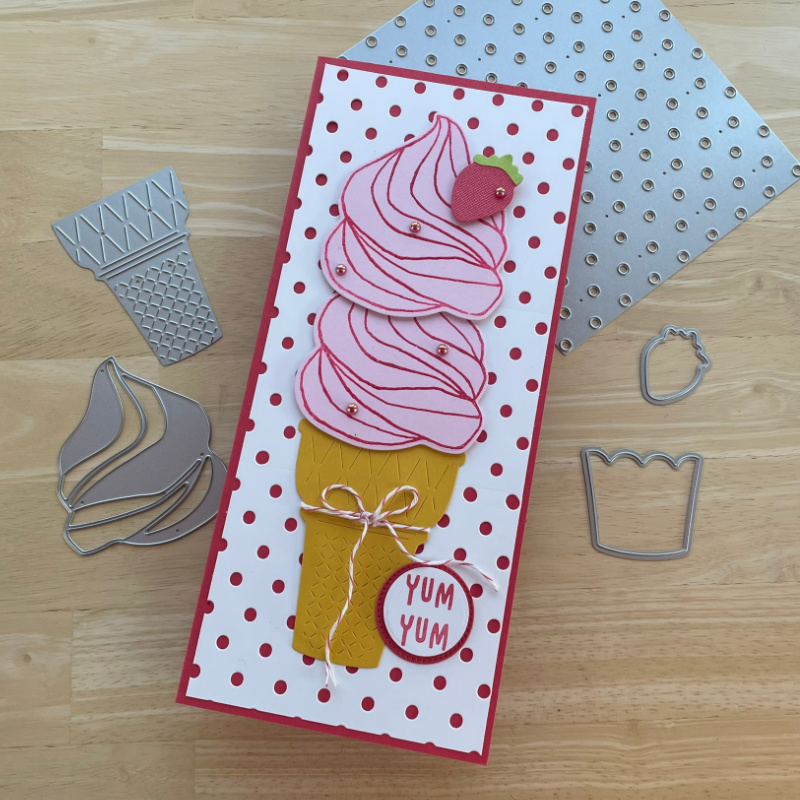 Ice cream swirl  large slimline card