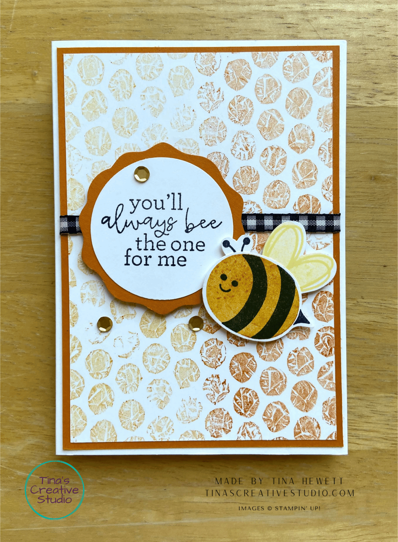 Bee mine card with bubble wrap brayer technique3