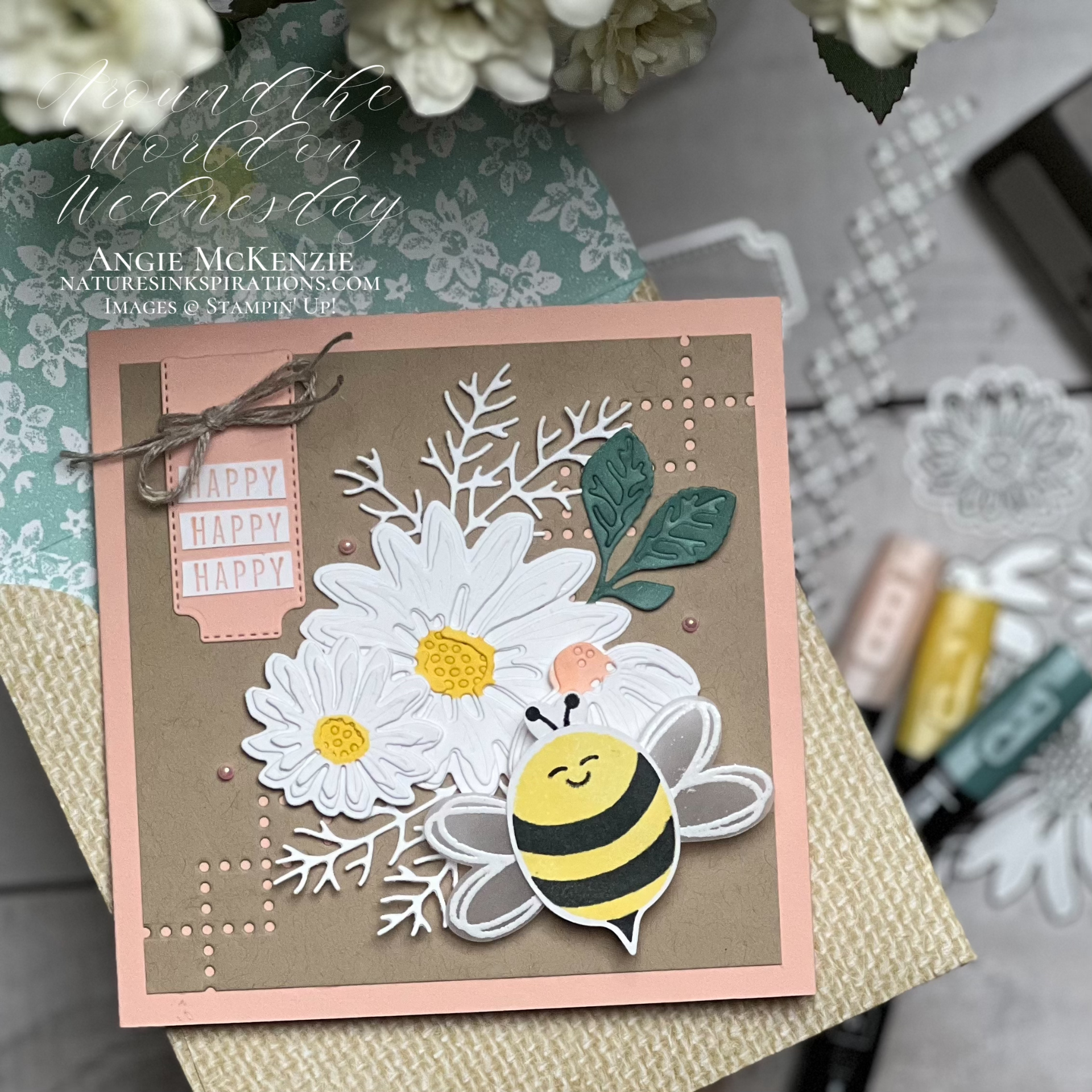 Stampin  up  cheerful daisies bee card   january 2024  21 